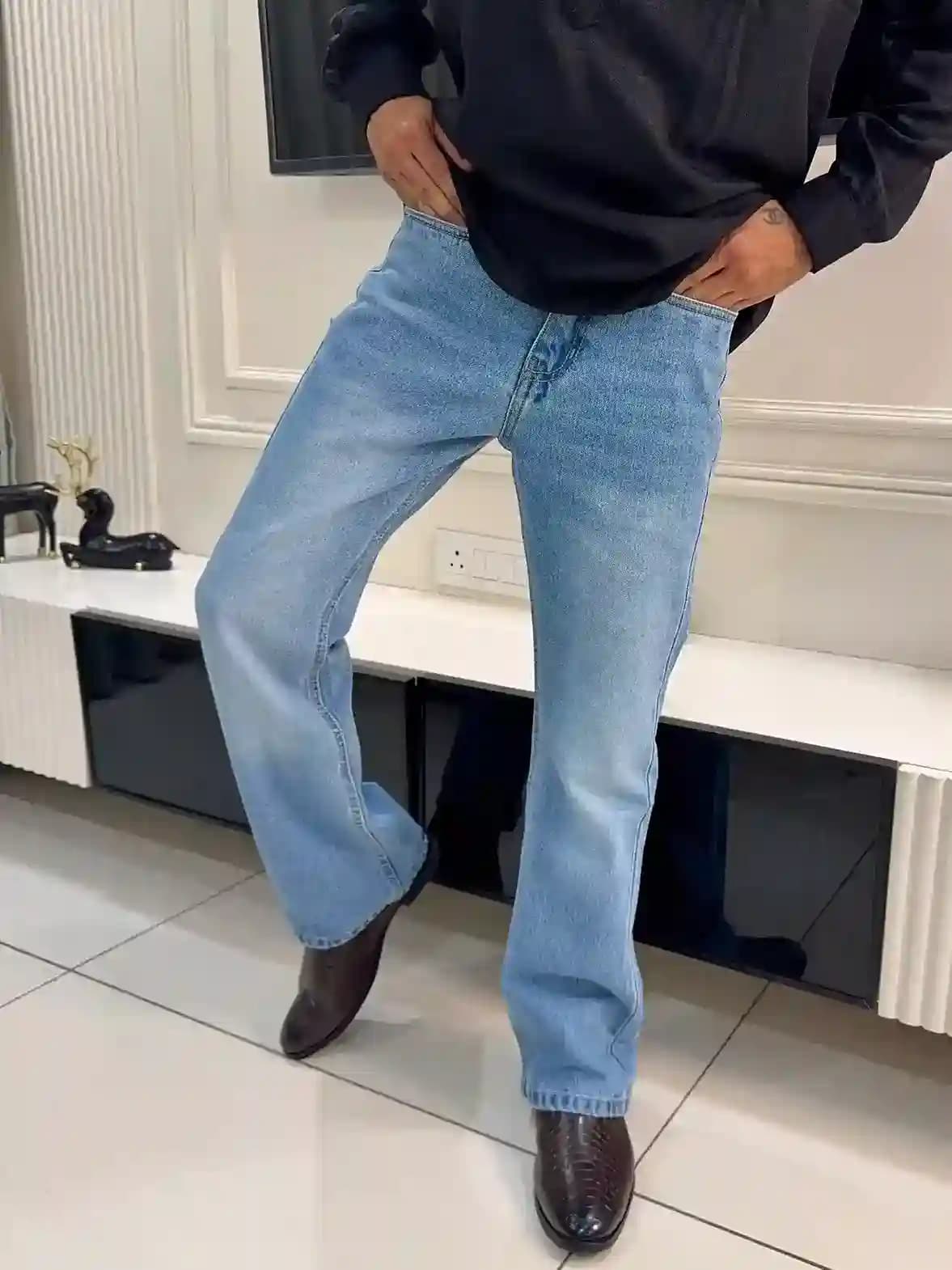 Ice Blue Vintage Boot-cut Pant