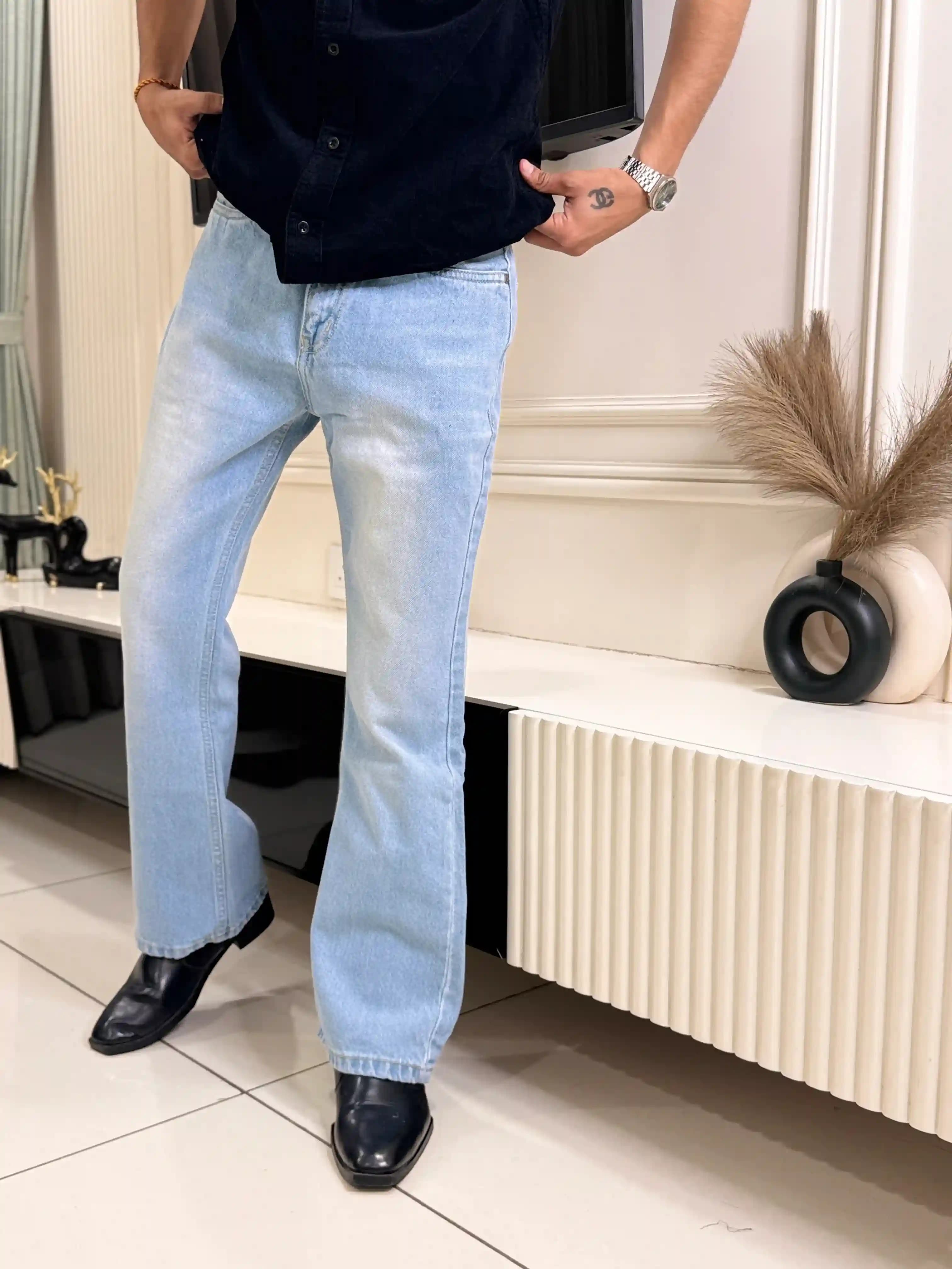 Light Blue Vintage Boot-cut Pant